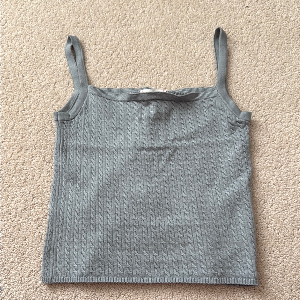 BDG Gray Cable Knit Tank Top